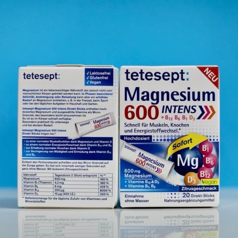 Magnesium 600 của Tetesept, hộp 20 gói 