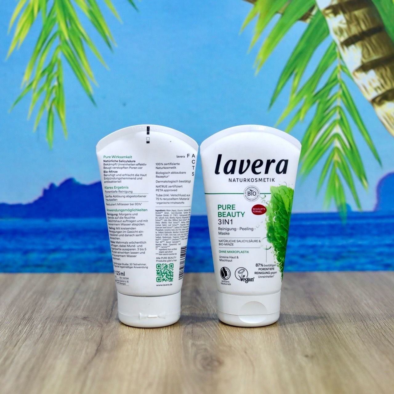  Sữa rửa mặt tẩy tế bào chết & mặt nạ Lavera Naturkosmetik Pure Beauty 3in1 – 125ml 