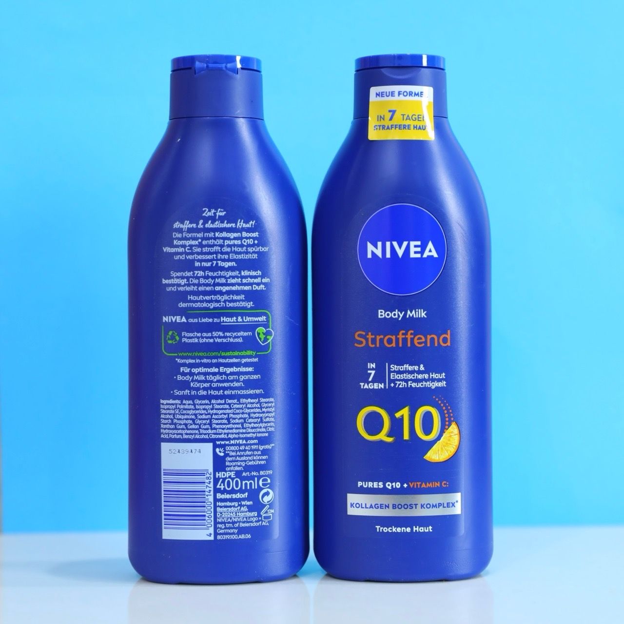 Dưỡng thể Nivea Q10 400ml xanh, dưỡng ẩm, chai 400ml 