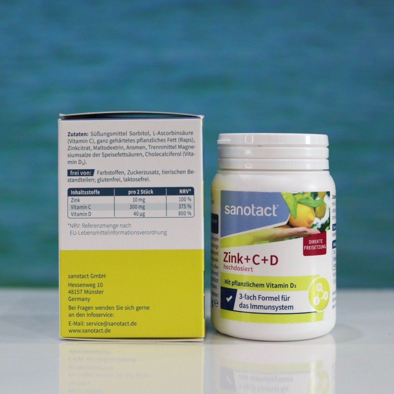  Viên uống sanotact Zink + Vitamin C D – Hỗ trợ sức khỏe, bổ sung kẽm và vitamin thiết yếu, hộp 54 viên 