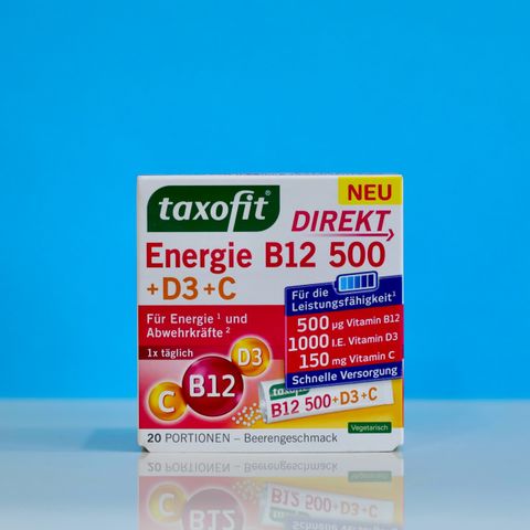  Hỗn Hợp Bổ Sung Taxofit Energie B12 500 + D3 + C Dạng Bột 20 Gói – Tiện Dùng, Hương Dễ Uống, Hàng Đức 