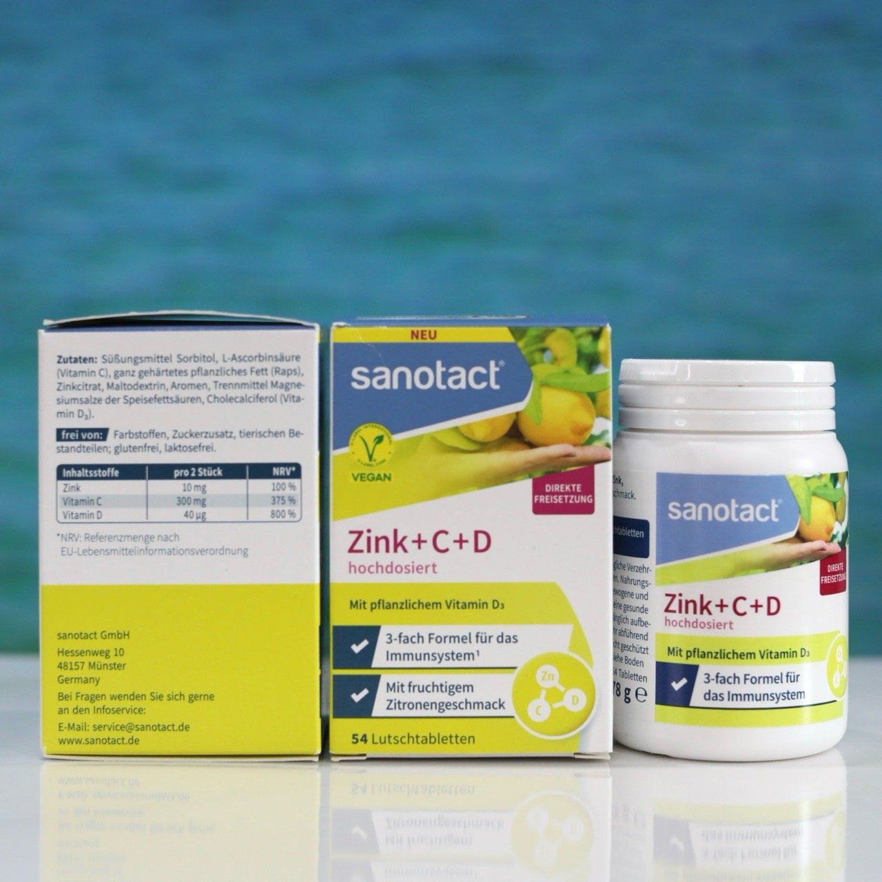  Viên uống sanotact Zink + Vitamin C D – Hỗ trợ sức khỏe, bổ sung kẽm và vitamin thiết yếu, hộp 54 viên 
