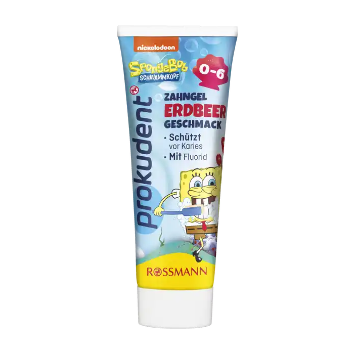  Kem đánh răng trẻ em Prokudent Kids SpongeBob hương trái cây 125ml – An toàn cho răng sữa 