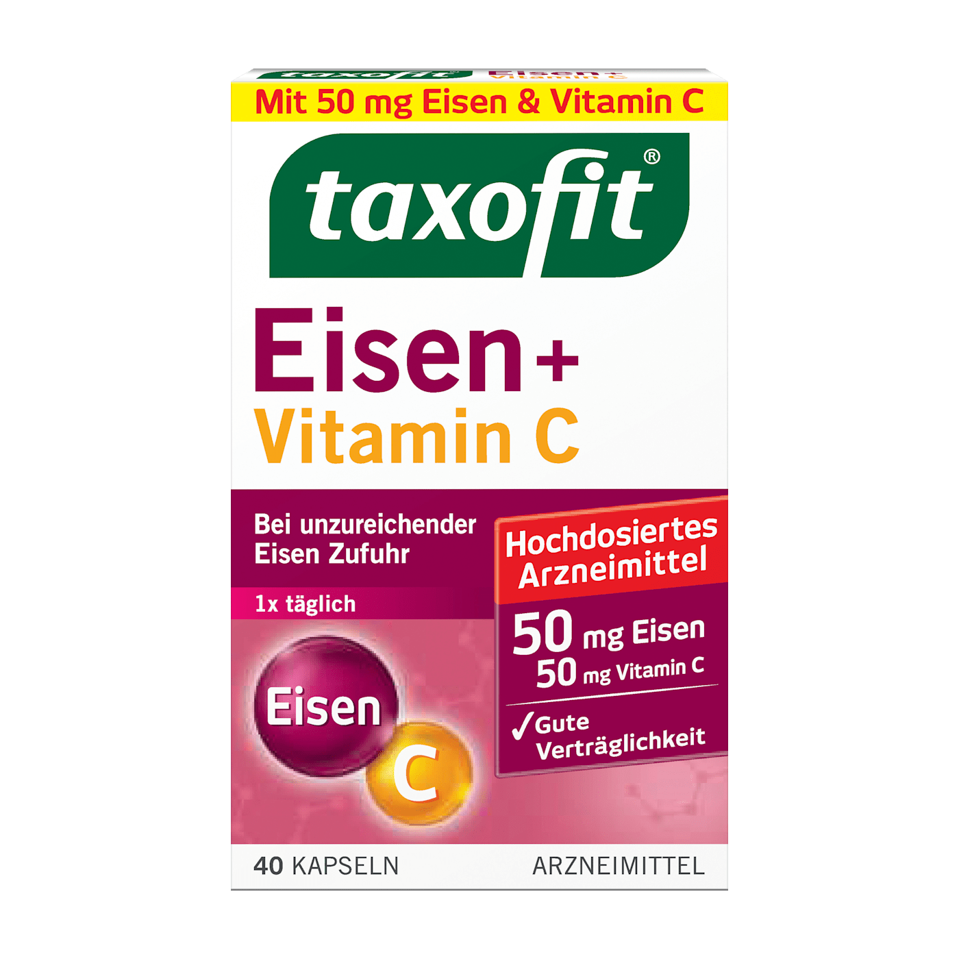 Viên uống bổ sung Sắt và Vitamin C Taxofit Eisen 40 viên – Hỗ trợ tăng cường sức khỏe 