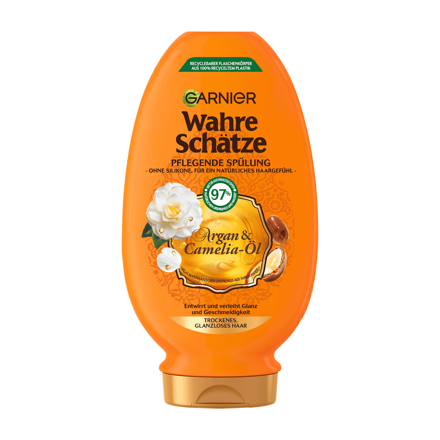  Dầu xả Garnier Wahre Schätze Argan & Camelia Öl 250ml – Dưỡng tóc suôn mềm, óng mượt tự nhiên 