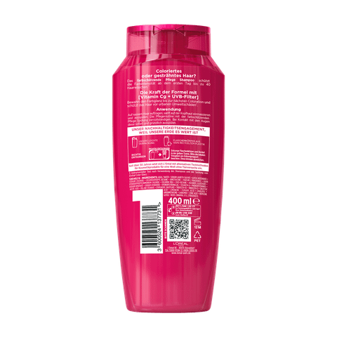  Dầu gội L’Oréal Paris Elvital Color Glanz 400ml – Dành cho tóc nhuộm, bóng mượt, giữ màu lâu, nội địa Đức 