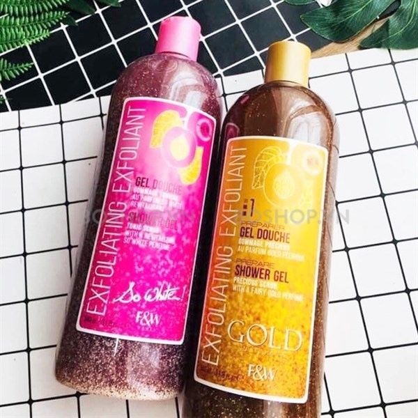  Sữa tắm Pháp f&w tẩy da chết 940ml màu hồng 