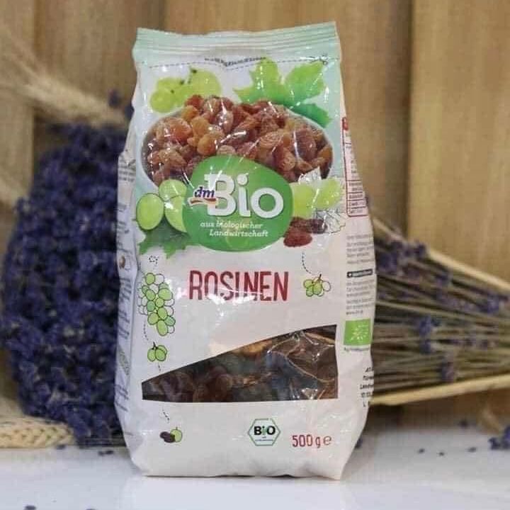  Nho Khô Hữu Cơ dmBio Rosinen 500g – Trái Cây Sấy Tự Nhiên, Không Đường, Nhập Đức 
