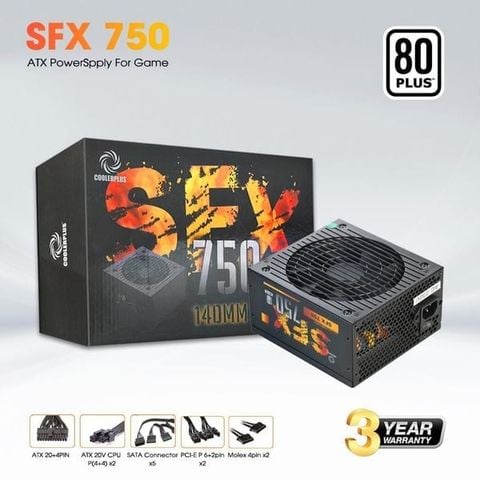Nguồn CoolerPlus XFX750 750W 200-240W, 7A,50-60hz