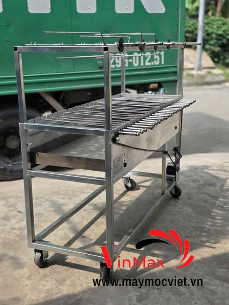 Bếp Nướng Than Hoa Quạt Gió 2 Tầng 22 Xiên VMN225