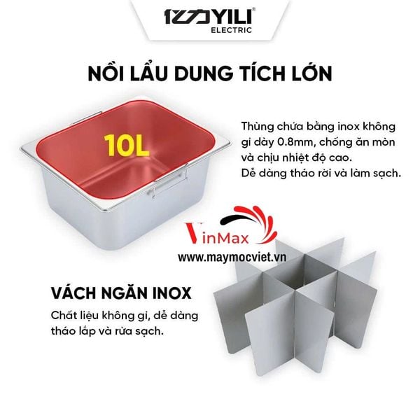 Nồi Nấu Lẩu Nhúng Xiên Que Ốp Gỗ HJ-1 Loại 9 Ngăn