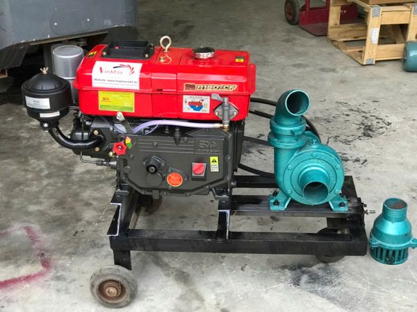 Máy Bơm Nước Đầu Nổ Mát Nước Diesel D8 Phi 76mm Dùng Dây Curoa