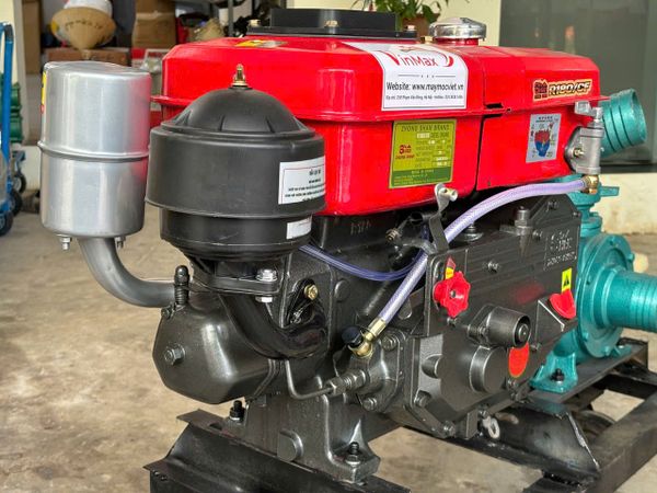 Máy Bơm Nước Đầu Nổ Mát Nước Diesel D8 Phi 76mm Dùng Dây Curoa
