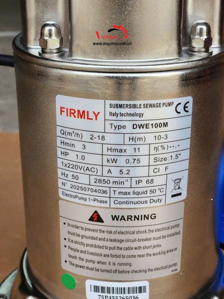 Bơm chìm thải Inox FIRMLY DWE100M