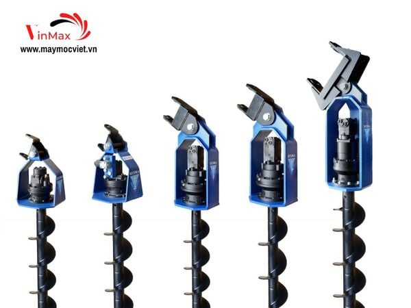 Đầu thủy lực lắp mũi khoan đất gắn cần cẩu xúc đất Turbo TB60