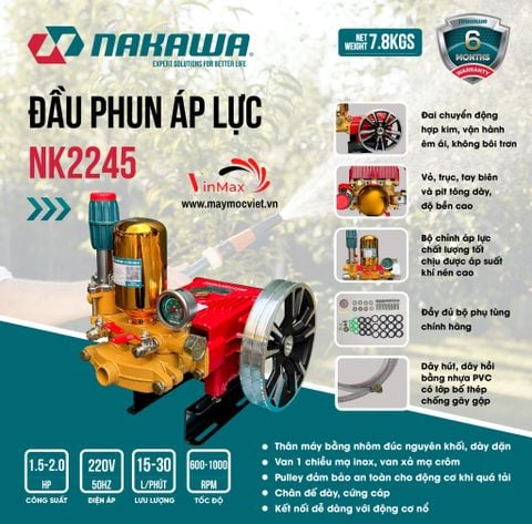 Đầu xịt rửa 2HP Nakawa NK2245H