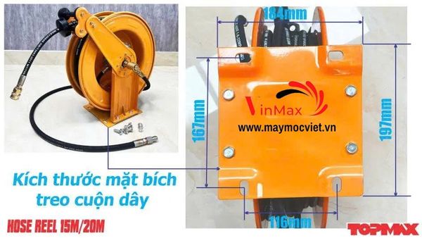 Dây rửa xe tự rút Topmax 20 mét 2 lõi thép