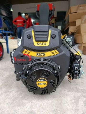 Động cơ xăng đề điện Rato R670EH kèm acquy