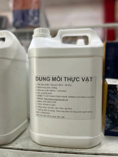 Dung môi thực vật Glycerin tạo khói can 5kg
