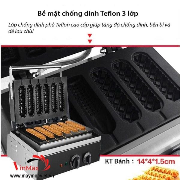 Máy Làm Bánh Waffle Xúc Xích Công Nghiệp Turbo X6