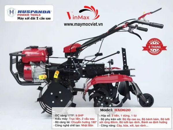 Máy Xới Đất Chạy Xăng 2 Cầu 9HP Huspanda HXD620