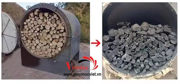 Lò nung cacbon hóa than mùn cưa Turbo
