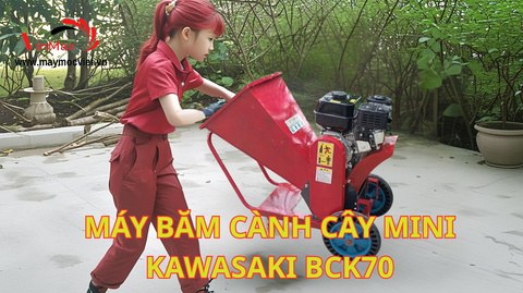 Máy băm cành cây, tàu lá mini Kawasaki BCK70