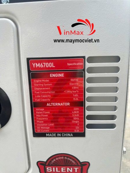 Máy phát điện chạy dầu 5 kW siêu giảm âm Mactool YM6700L
