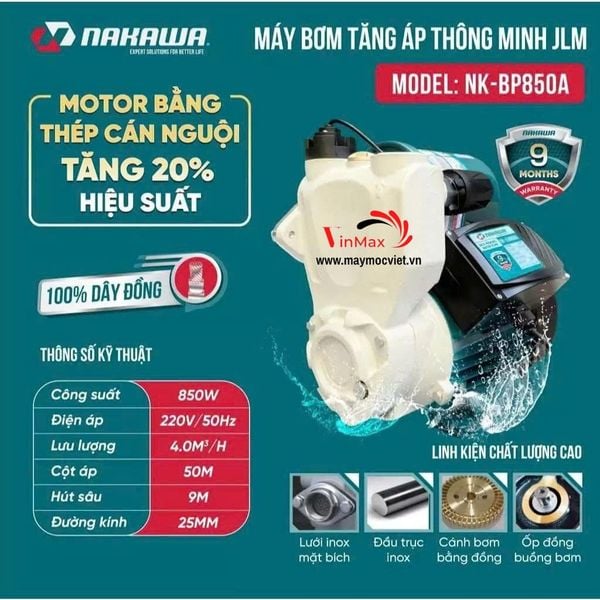 Máy Bơm Tăng Áp Nakawa 800W NK-BP850A