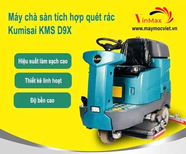 Máy chà sàn ngồi lái tích hợp quét rác Kumisai KMS D9X