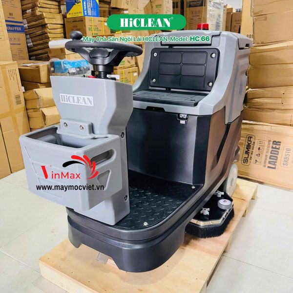 Máy Chà Sàn Liên Hợp Ngồi Lái Hiclean HC66 Dùng Bình Ắc Quy