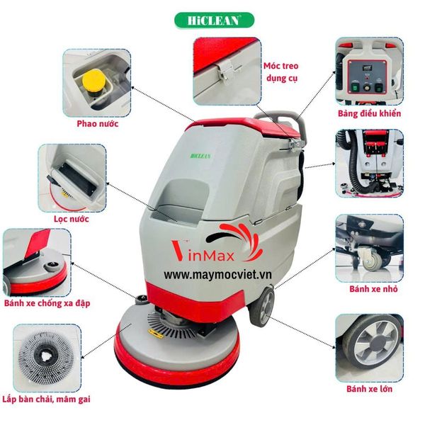 Máy Chà Sàn Liên Hợp HiClean A530 Dùng Acquy Công Suất 950W