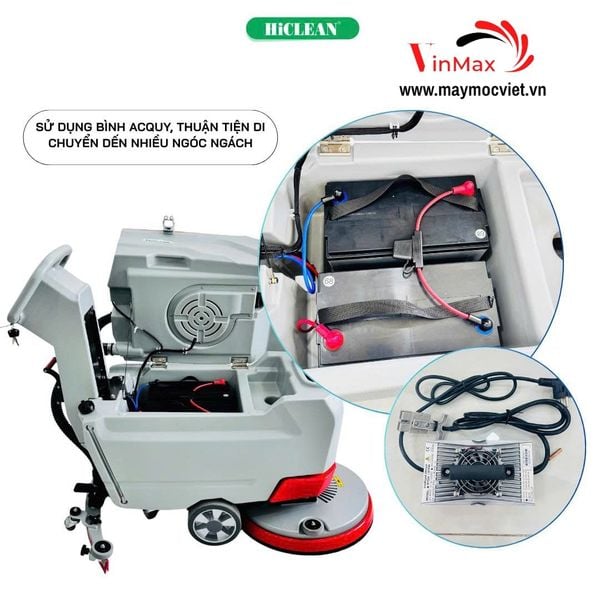 Máy Chà Sàn Liên Hợp HiClean A530 Dùng Acquy Công Suất 950W