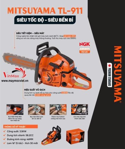 Máy Cưa Xích Xăng MITSUYAMA TL-911