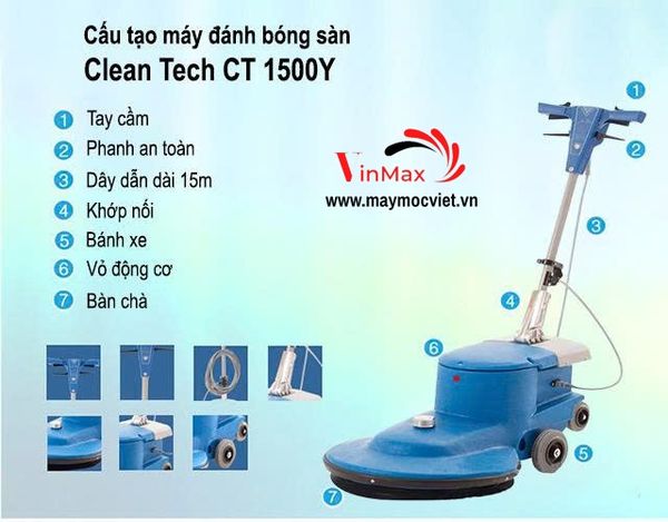 Máy đánh bóng sàn Clean Tech CT 1500Y