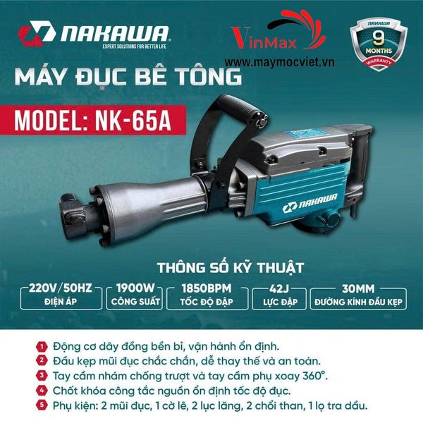 Máy đục bê tông NAKAWA NK-D065A