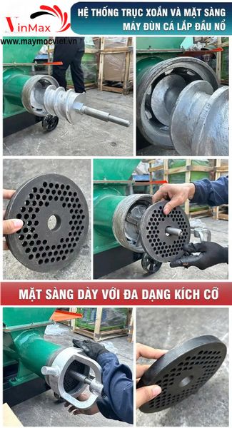 Máy đùn cá công nghiệp lắp đầu nổ D24 TBDC2400