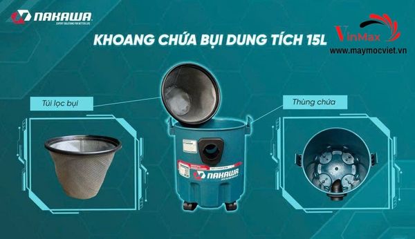 Máy Hút Bụi Công Nghiệp NAKAWA NK-VC1715 1700W