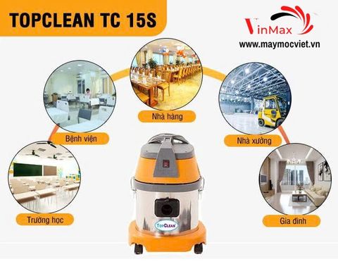 Máy hút bụi nước công nghiệp nhà xưởng TopClean TC 15S