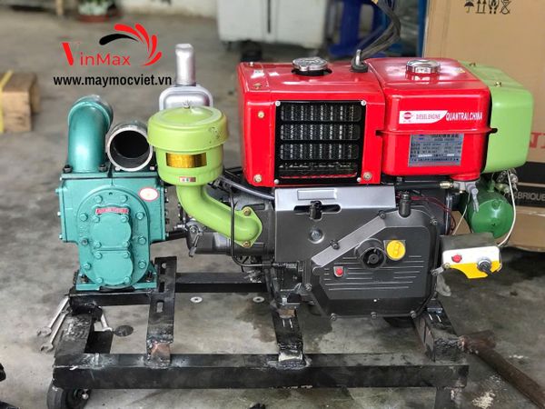 Bộ Sên Hút Bùn, Chất Thải Họng 76mm Chạy Dầu D10 Đề Điện Có Bánh Xe Di Chuyển