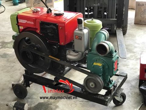 Bộ Sên Hút Bùn, Chất Thải Họng 76mm Chạy Dầu D10 Đề Điện Có Bánh Xe Di Chuyển