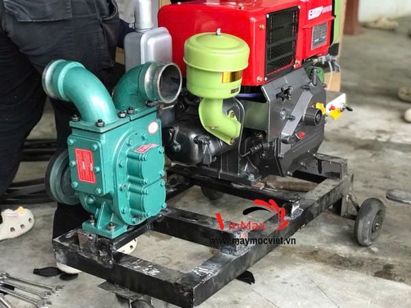 Bộ Sên Hút Bùn, Chất Thải Họng 76mm Chạy Dầu D10 Đề Điện Có Bánh Xe Di Chuyển