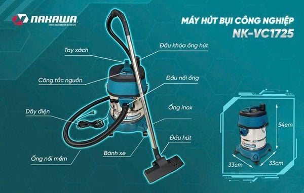 Máy Hút Bụi Công Nghiệp NAKAWA NK-VC1725 1700W
