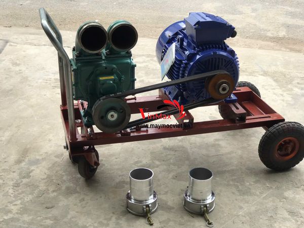 Máy bơm hút bùn chất thải lẫn rác 2 đầu họng 100mm chống tắc 11KW Turbo TB1011