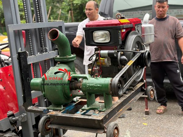 Máy Bơm Hút Cát Đầu Nổ Diesel D24-90 Turbo TB2490 Đề Điện