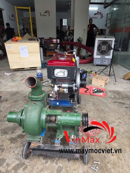 Máy Bơm Hút Cát Đầu Nổ Diesel D24-90 Turbo TB2490 Đề Điện