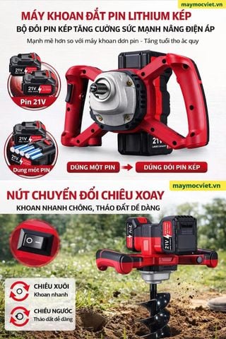 Máy khoan đất dùng pin 2 pin Turbo KTB21