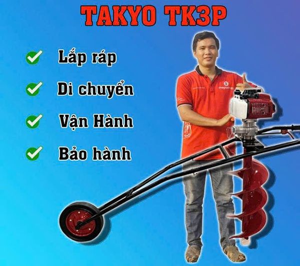 Máy khoan đất bánh xe di chuyển Takyo TK3P