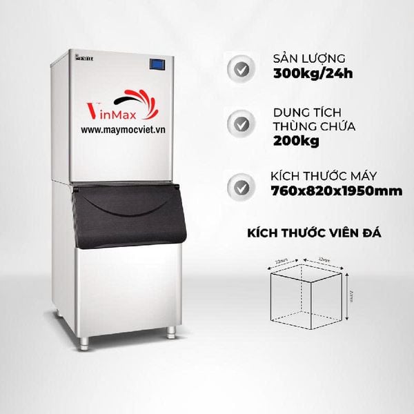 Máy Làm Đá Viên 320kg/ngày Turbo Max TBM-700I-C