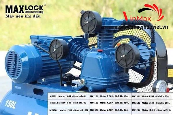 Máy Nén Khí Dây Đai 4HP 150L Maxlock MK150L